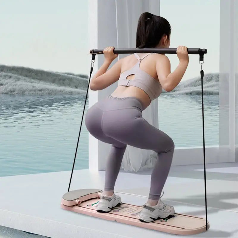 Pilates Board Pilates Reformer Board Core Workout Equipment Multi-Purpose Foldable Ab Core Trainer for Shape Your Entire Body